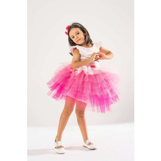 Girl Birthday Dress And Party Costume With Crown Gift