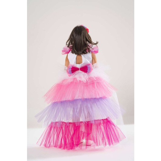 Girl White Birthday Dress And Party Costume