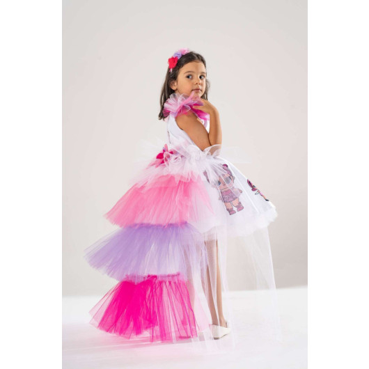 Girl White Birthday Dress And Party Costume