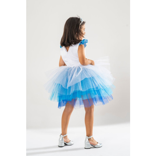 Girl Birthday Dress And Party Costume With Crown Hair Gift