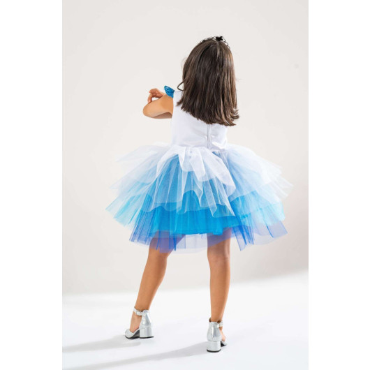 Girl Birthday Dress And Party Costume With Crown Hair Gift