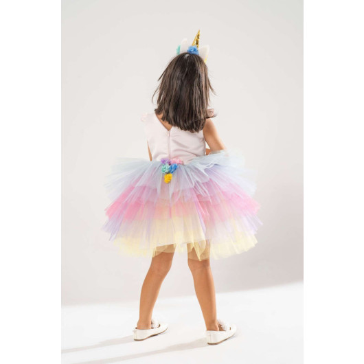 Unicorn Model Girl Baby Evening Dress Costume