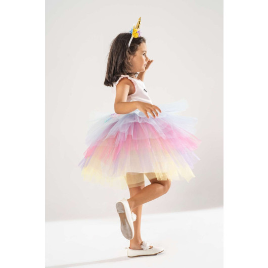 Unicorn Model Girl Baby Evening Dress Costume