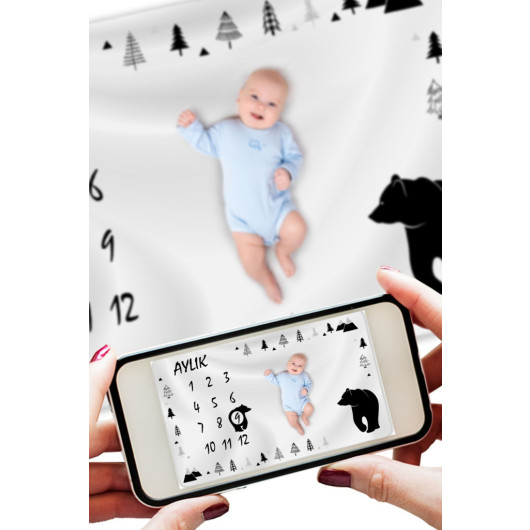 Baby Memory Blanket Polar Monthly Photo Shoot Blanket Cover 150X100Cm