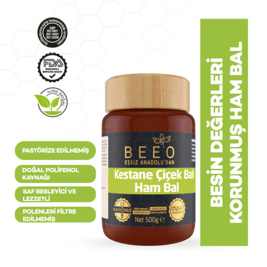 Chestnut Flower Honey Raw Honey 500 Gr