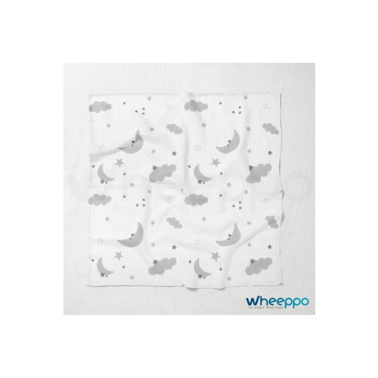 Multi Purpose Muslin Baby Blanket Gray Cloud 75X100