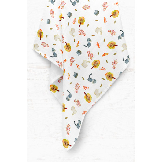 Premium Digital Print Muslin Blanket Forest 75X100 Cm