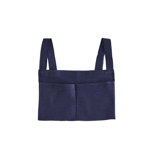 Waffle Pike Crib Side Organizer Navy Blue