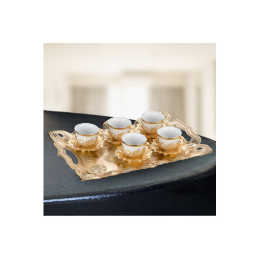 Ahsen Tiryaki Coffee Set With Tray For 6 People