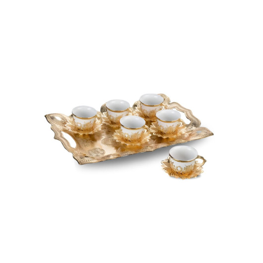 Ahsen Tiryaki Coffee Set With Tray For 6 People