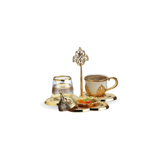 Groom Single Presentation Set With Gold Colored Three Heart Tray