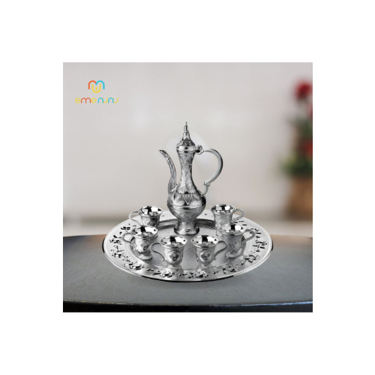 Decorative 6 Person Metal Embroidered Zamzam Set