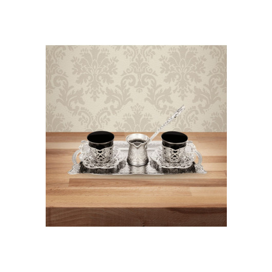 Tray And Coffee Pot Double Presentation Set For 2 Persons