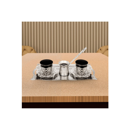 Tray And Coffee Pot Double Presentation Set For 2 Persons