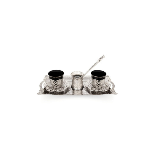 Tray And Coffee Pot Double Presentation Set For 2 Persons