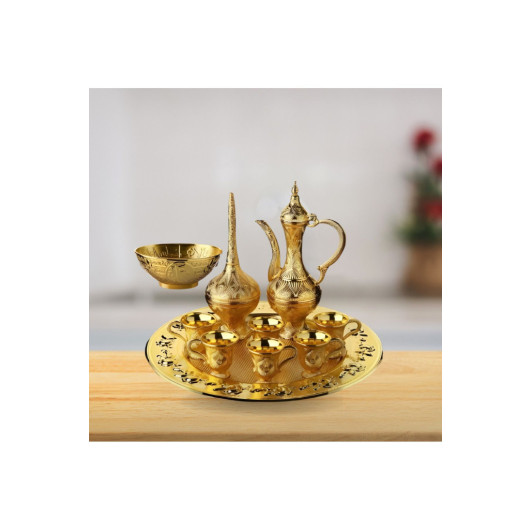 Embroidered Metal 6 Person Full Zamzam Set 10 Pieces