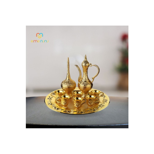 Embroidered Metal 6 Person Zamzam Set 9 Piece Set