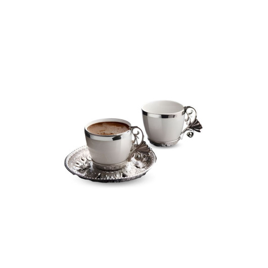 Lal Coffee Set 6 Person Coffee Cup And Tray Set