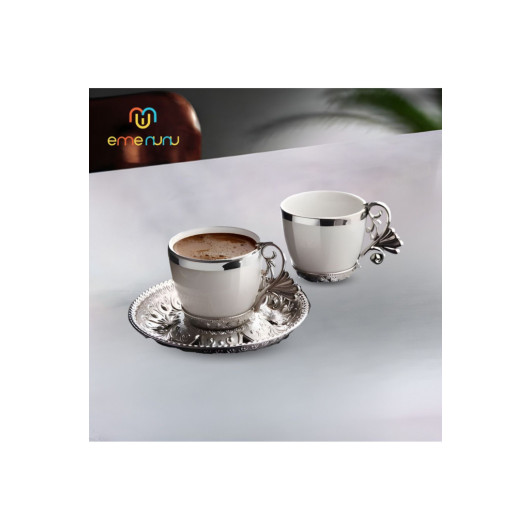 Lal Coffee Set 6 Person Coffee Cup And Tray Set