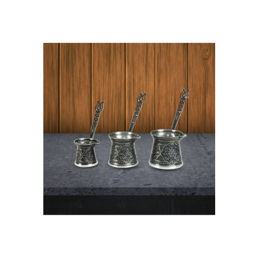 Triple Coffee Pot Set, Zamak Coffee Pots 3 Different Sizes