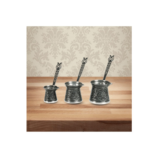 Triple Coffee Pot Set, Zamak Coffee Pots 3 Different Sizes