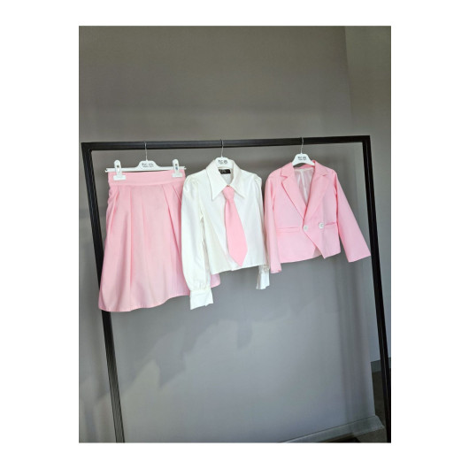 School Skirt Shirt Jacket Tie Set