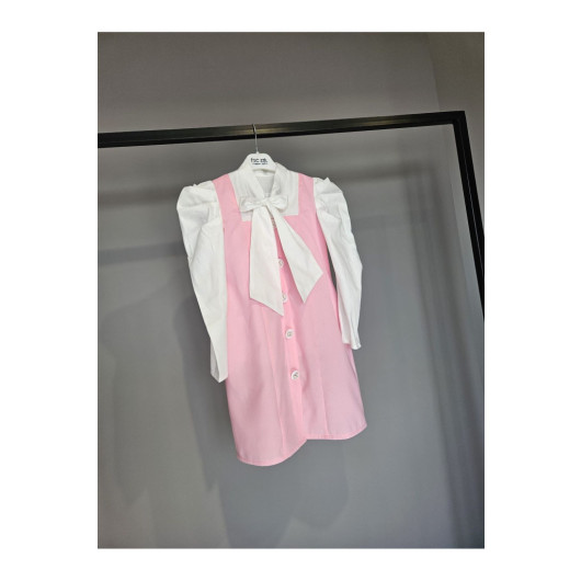 School Pink White Dress