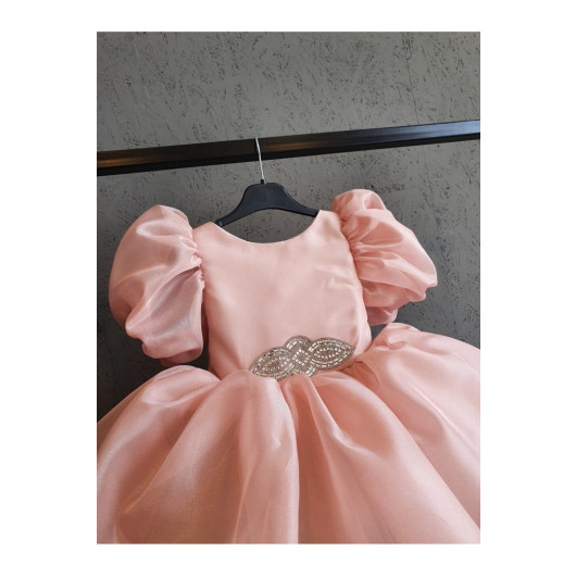 Powder Organza Balloon Sleeve