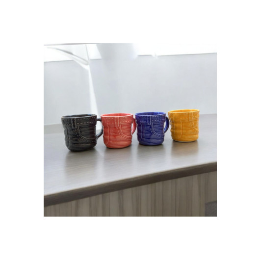 4 Piece Handmade Trouser Decorated Mug Set