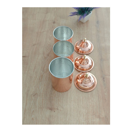 Copper 3 Piece Spice Jar Set Spice Jar