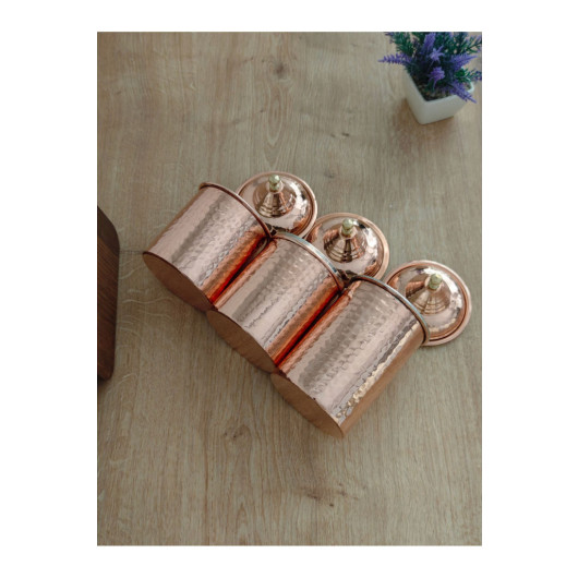 Copper 3 Piece Spice Jar Set Spice Jar