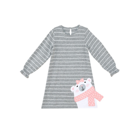 Teddy Bear Girl Striped Dress