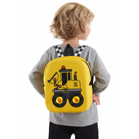 Bulldozer Boys School Backpack