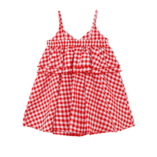 Mermaid Girl Red Plaid Dress