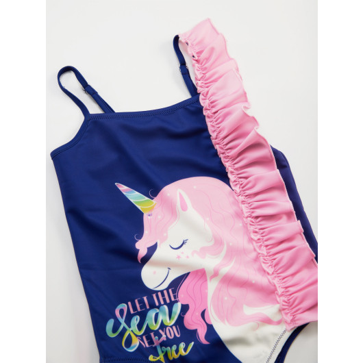 Ruffle Unicorn Girl Swimsuit