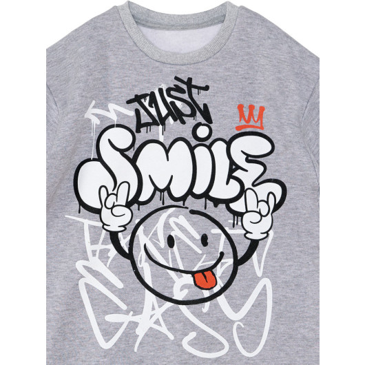 Just Smile Boy Grey Sweatshirt