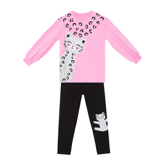 Leo Girls Tights Tshirt Set