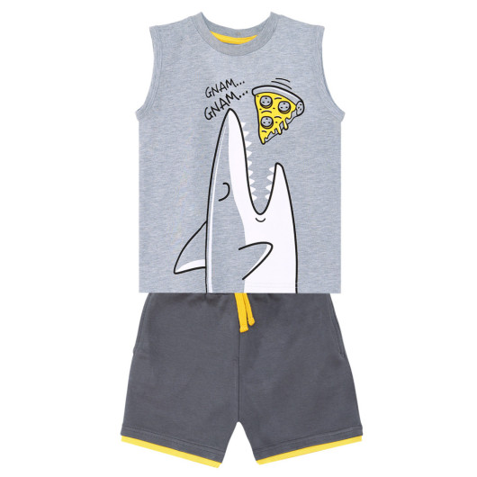 Pizza Shark Boy Tshirt Shorts Set