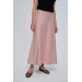 Powder Pink Satin Skirt With Elastic Waist