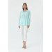 Oversize Long Sleeve Mint Green Women's Shirt