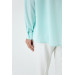 Oversize Long Sleeve Mint Green Women's Shirt