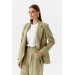 One Button Blazer Light Khaki Women's Jacket