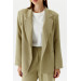 One Button Blazer Light Khaki Women's Jacket