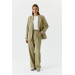 One Button Blazer Light Khaki Women's Jacket