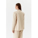 Single Button Blazer Beige Women's Jacket