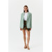 Single Button Blazer Mint Green Women's Jacket