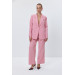 Single Button Blazer Powder Pink Women's Jacket