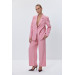 Single Button Blazer Powder Pink Women's Jacket