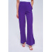 Slit Detailed Wide Leg Purple Women's Trousers