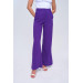 Slit Detailed Wide Leg Purple Women's Trousers